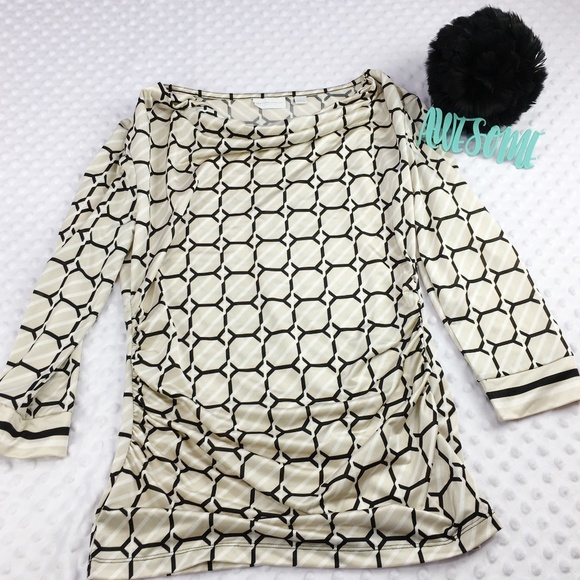 New York & Company Tops - New York & Co Draped Neck Ruched Side Top Small